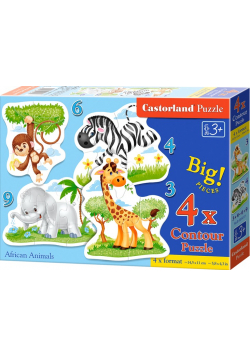 Puzzle x 4 Kontur African Animals NOWA
