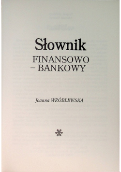 Dictionary of finance and baking