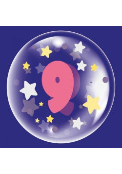 Balon 45cm dla dziewczynki cyfra 9 TUBAN