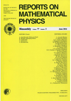 Reports on Mathematical Physics 77/3 2016 Pergamon