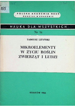 Mikroelementy w życiu roślin zwierząt i ludzi