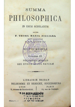 Summa Philosophica Tomu III 1884r.