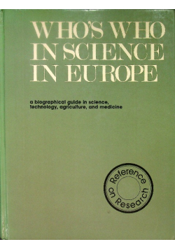 Who's Who in Science in Europe (Reference on Research) Volume 3