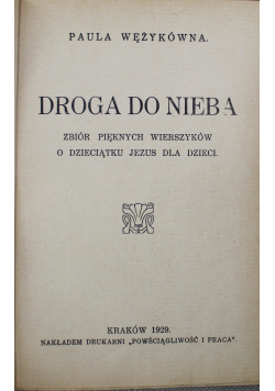 Droga do nieba, 1929r.