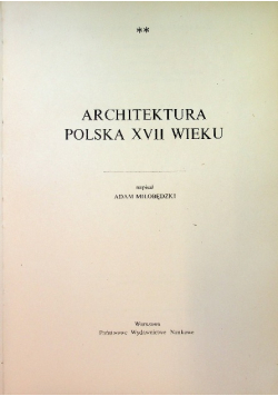 Architektura Polska XVII wieku