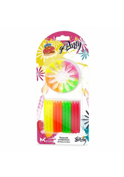 Świeczki urodzinowe neon spiralne 6,5cm 24szt