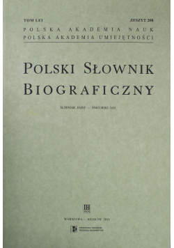 Polski Słownik Biograficzny zeszyt 208