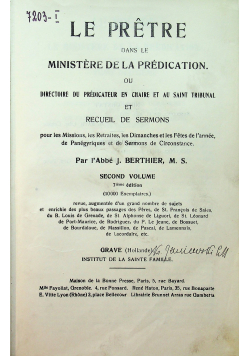 Le Pretre Dans Le Ministere De La Predication, 1913 r.