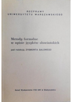 Metody formalne w opisie języków słowiańskich