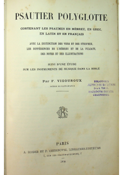 Psautier Polyglotte 1903 r