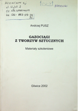 Gazociągi z tworzyw sztucznych materiały szkoleniowe