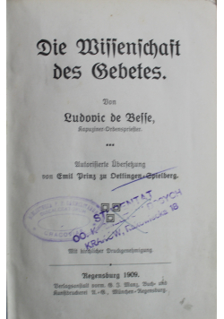 Die Wissenschaft des Gebetes 1909 r.