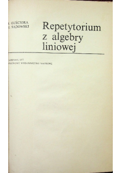 Repetytorium z algebry liniowej