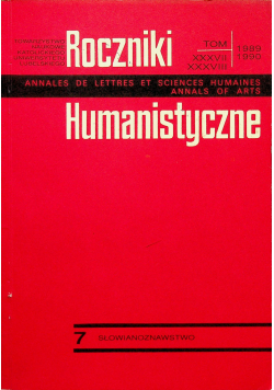 Rocznik humanistyczny Słowianoznawstwo