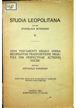 Studia Leopolitana II 1924r