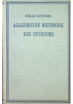 Allgemeine Methodik Des Studiums