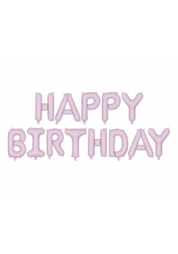 Balon foliowy Happy Birthday 340x35cm fiolet