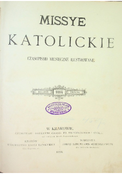 Missye katolickie Czasopismo miesięczne ilustrowane Numer 3 1884 r.