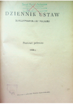 Dziennik ustaw Rzeczypospolitej Polskiej 1938 r.