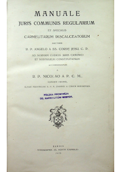 Manuale Sacrarum Caeremoniarum Vol II 1915 r