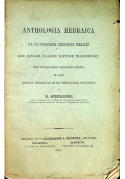 Anthologia Hebraica 1889 r.