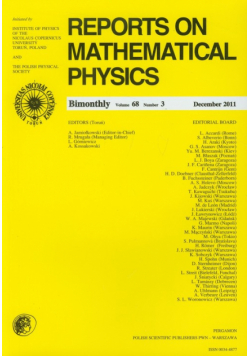 Reports on Mathematical Physics 68/3 wer.eksp.