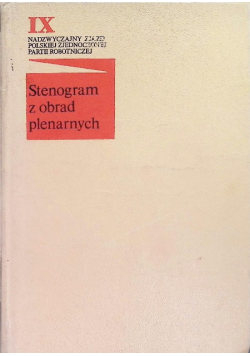 Stenogram z obrad plenarnych