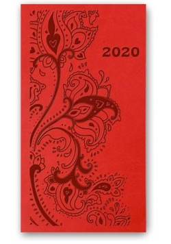 Kalendarz 2020 Tygod. A6 Vivella Relief czarwony
