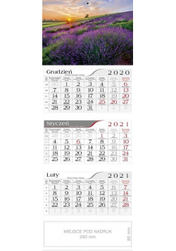 Kalendarz 2021 Trójdzielny Lawenda CRUX
