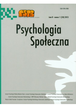 Psychologia Społeczna  1(24) 2013