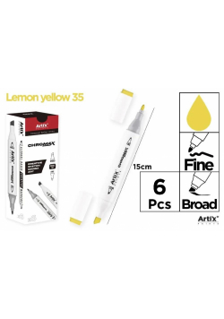 Marker Chromax z 2 końcówk. lemon yellow 35 (6szt)
