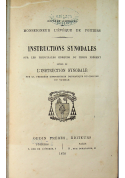 Instructions synodales 1878r