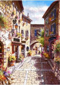 Puzzle 1000 Ulica w pełna kwiatów w Eze