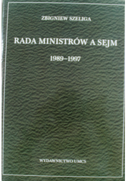 Rada ministrów a sejm Dedykacja autora