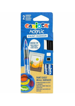 Markery akrylowe z pędzelkiem 2 kolory CARIOCA