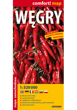 Węgry mapa samochodowa 1:520 000