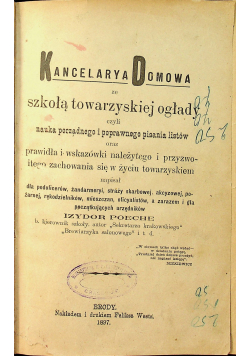 Kancelarya domowa ze szkołą towarzyskiej ogłady 1897 r.