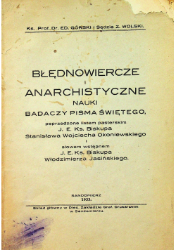 Błędnowiercze i anarchistyczne 1933 r.