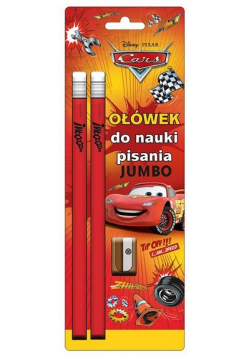 Ołówek Jumbo 2szt + Temperówka Cars