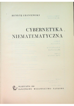 Cybernetyka Niematematyczna