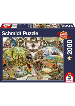 Puzzle PQ 2000 Egzotyczna mapa świata G3