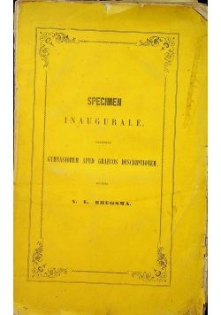 Specimen inaugurale continens Gymnasiorum Apud Graecos Descriptionem ok 1855 r