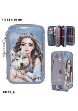 Piórnik potrójny z wyposażeniem Top Model Wolf 13149A