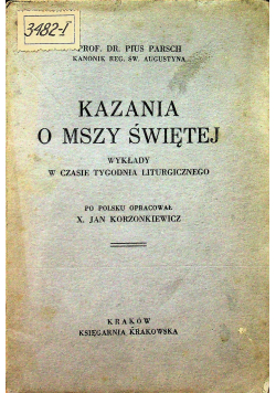 Kazania o Mszy Świętej 1931 r