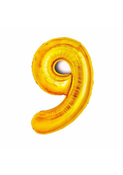 Balon foliowy złota cyfra "9"