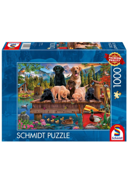 Puzzle PQ 1000 Psia rodzina nad jeziorem 112971