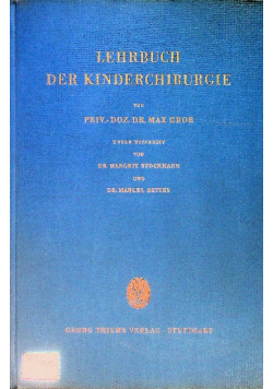 Lehrbuch der kinderchirurgie