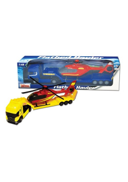 Samochód ciężarowy Scania laweta z helikopterem 1:48 mix