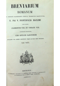 Breviarium Romanum Pars Verna 1863 r.