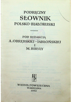 Podręczny słownik Polsko Białoruski